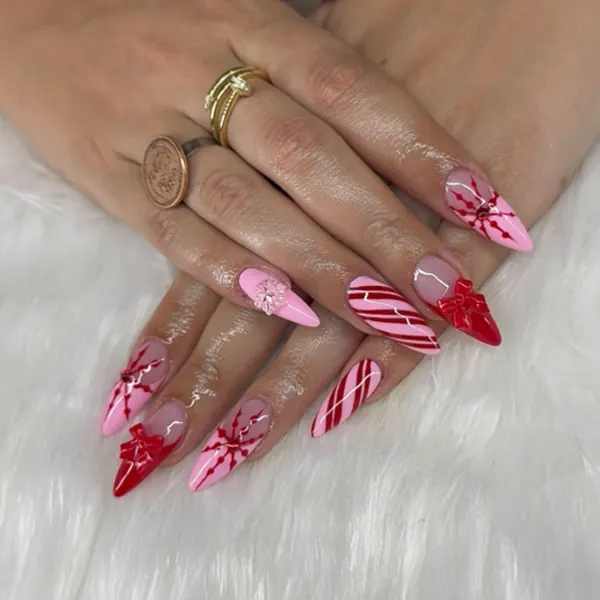 Pink candy-stripe stilettos