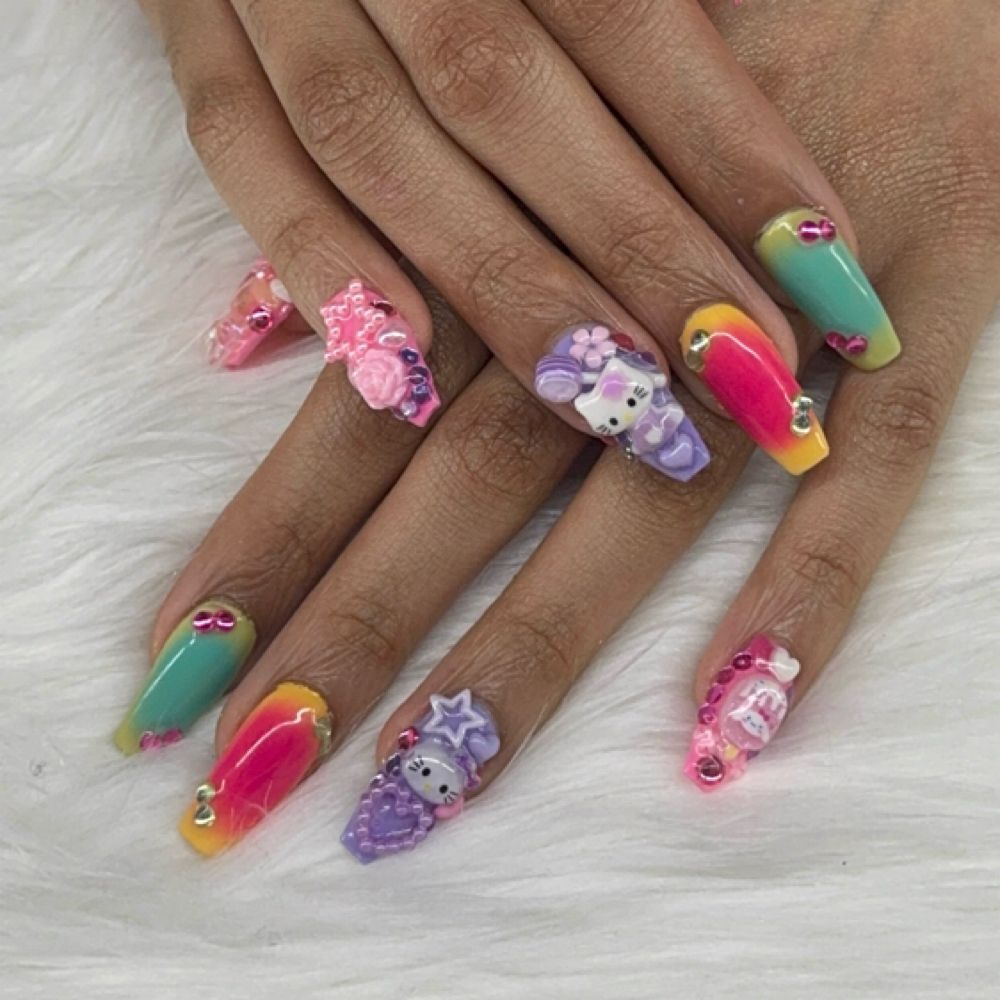 Colourful nail art